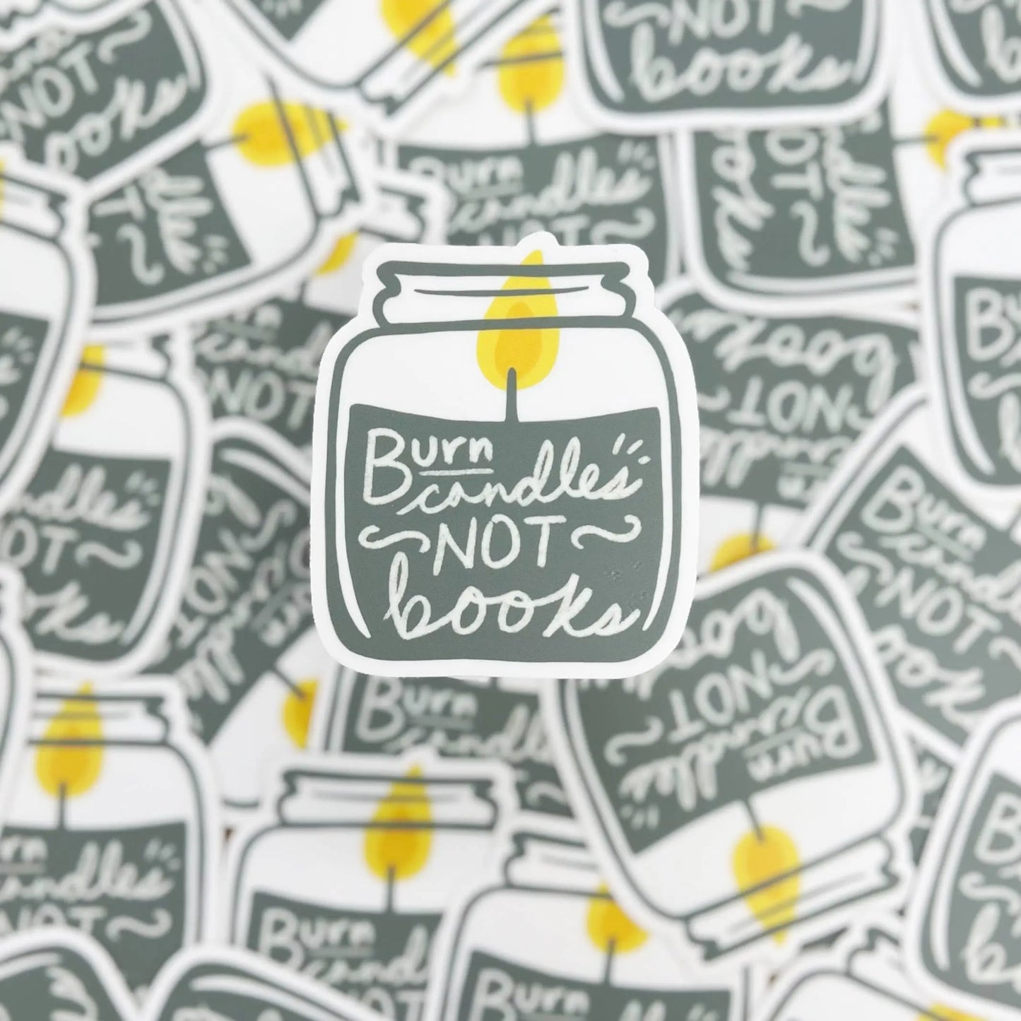 Burn Candles Not Books Vinyl Sticker Banned Books Fly Paper Products