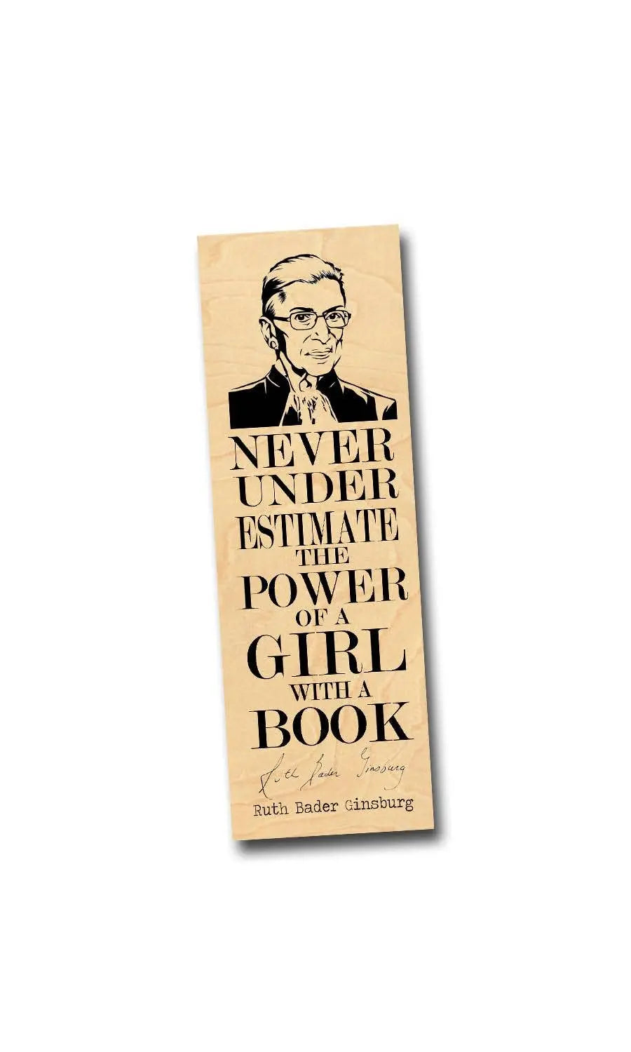 Ruth Bader Ginsberg "Power of a girl with a book" Bookmark Fly Paper Products