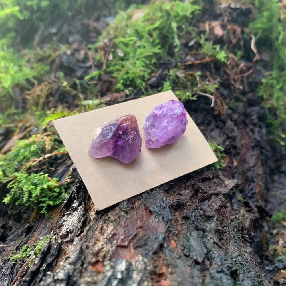 RAW AMETHYST EARRINGS (PAIR) Ashlen
