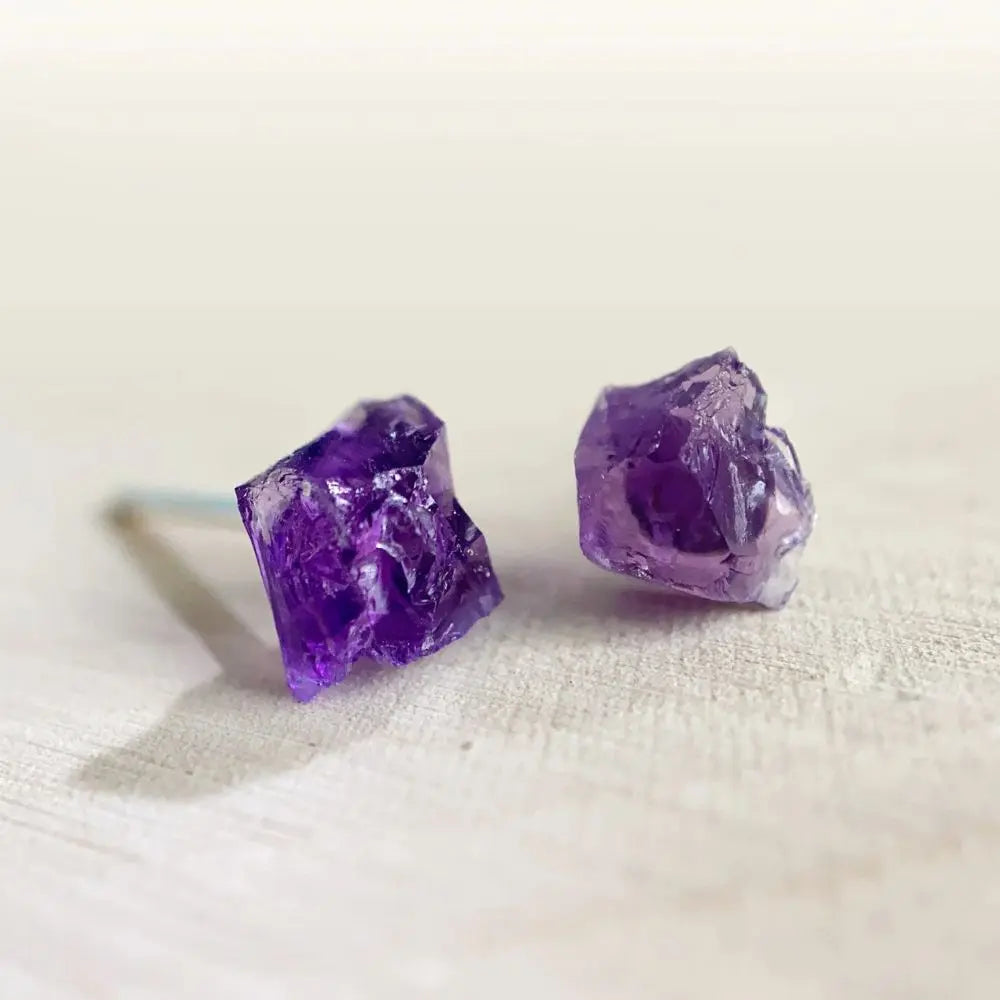 RAW AMETHYST EARRINGS (PAIR) Ashlen