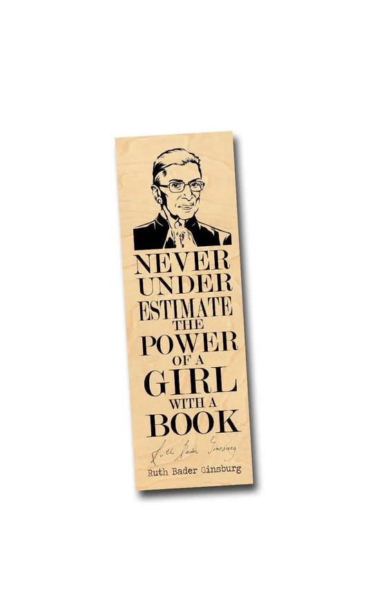 Ruth Bader Ginsberg "Power of a girl with a book" Bookmark Fly Paper Products